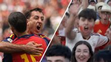 El festejo del gol de España en Madrid