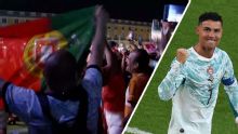 Portugal fans in Lisbon celebrate Ronaldo's penalty vs. Croatia