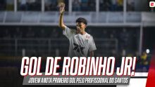 Em amistoso, Robinho Jr marca primeiro gol pelo profissional do Santos; VEJA