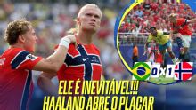 Haaland sobe sozinho, deixa Gabriel Magalhães 'perdido' e abre o placar contra o Brasil; VEJA