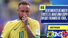 Neymar lamenta eliminação do Brasil: 'Mais uma Copa em que ficamos de fora'