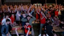 Belgium fans in Brussels celebrate electric start vs. USA