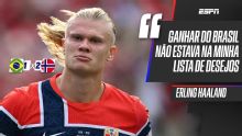 Haaland diz que ganhar do Brasil foi 'irreal' e admite: 'A pressão estava com eles'