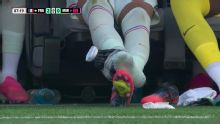 Mbappé, con hielo en su tobillo derecho