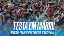 MUITA FESTA! Torcida da Espanha vai ao delírio com gol de Oyarzabal contra a França; VEJA