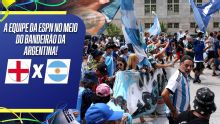 Equipe da ESPN entra no meio de bandeirão da Argentina; VEJA
