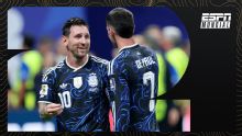 Messi y De Paul y un emotivo abrazo luego de la clasificación ante Inglaterra