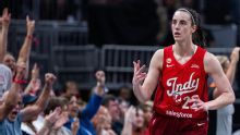 Caitlin Clark has 45 points, 10 assists for the WNBA's first 40-10 game as Fever beat Storm