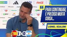 Scaloni chora em coletiva e despista sobre futuro dele e de Messi na Argentina: 'Preciso de um tempo para pensar'