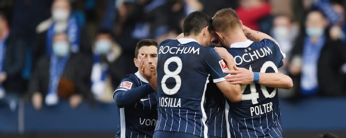 Leitsch taps in the rebound for Bochum's first goal