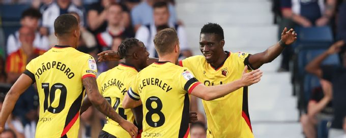'Oh my word!' Ismaila Sarr thumps it over the keeper from midfield