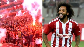 Marcelo given wild reception by Olympiakos fans