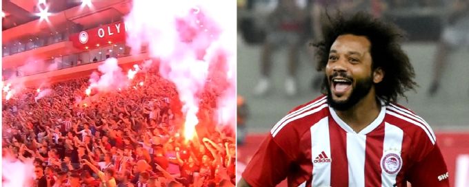 Marcelo given wild reception by Olympiakos fans