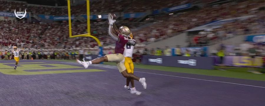 FSU's Keon Coleman wins jump ball in end zone for his 2nd TD