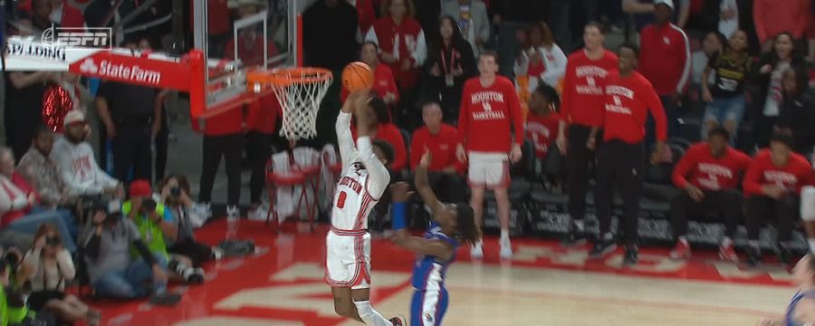 Mylik Wilson gathers a full-court dime and slams it home for UH
