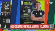 ¡Árbitro rumano para el partido de Argentina ante Jordania!