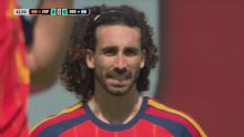 Cucurella casi pone el 1-0 ante Argentina