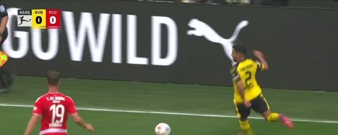 Sehrou Guirassy scores goal for Borussia Dortmund