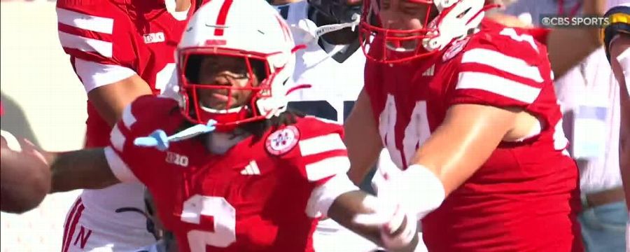 Jacory Barney Jr. brings down Hail Mary for Nebraska TD