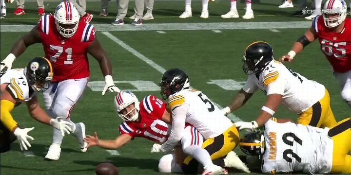 Steelers force a Drake Maye fumble for Pats 5th turnover
