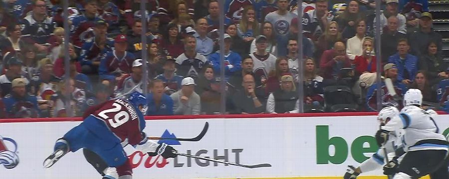 Nathan MacKinnon scores on the power play for Colorado Avalanche