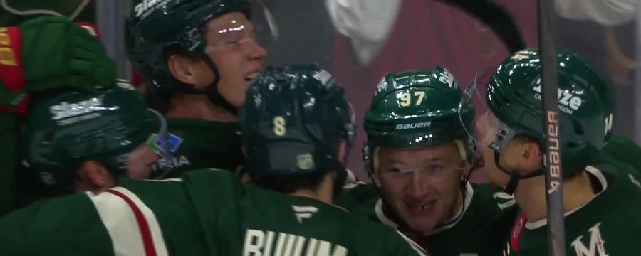 Matt Boldy scores on the power play for Minnesota Wild