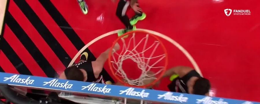 Rudy Gobert elevates for slam dunk Portland Trail Blazers