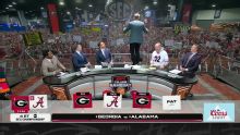 Pat McAfee revs up the crowd with his Georgia-Alabama pick