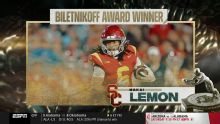 Makai Lemon wins the 2025 Biletnikoff Award as nation's top WR