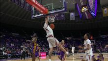 Acuff's 14th 20-point game this season leads No. 21 Arkansas to 91-62 victory over struggling LSU
