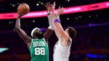 Jaylen Brown, Payton Pritchard lead Celtics past Lakers 111-89 for a season sweep of this rivalry