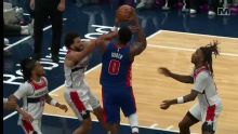 Duren scores 36 and Cunningham leaves early with back spasms as Pistons beat Wizards 130-117