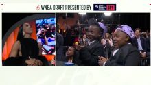 Flau'jae Johnson joined by younger brother on stage at WNBA draft