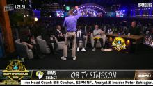 Dan Orlovsky gets a standing ovation after Ty Simpson drafted at No. 13