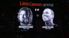 Pistons hold a moment of silence for Brandon Clarke and Jason Collins before tipoff