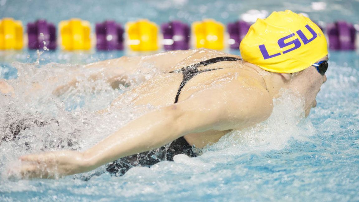 LSU women's swimming set three pool records