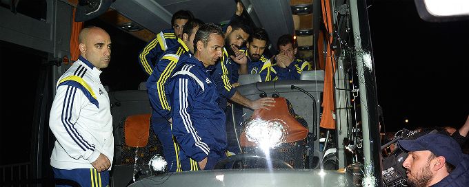 Fenerbahce team bus shot at en route to airport, driver wounded