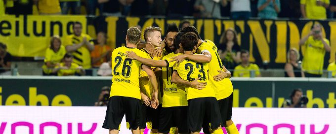 Mkhitaryan hat trick seals Dortmund's Europa League win over Wolfsberger
