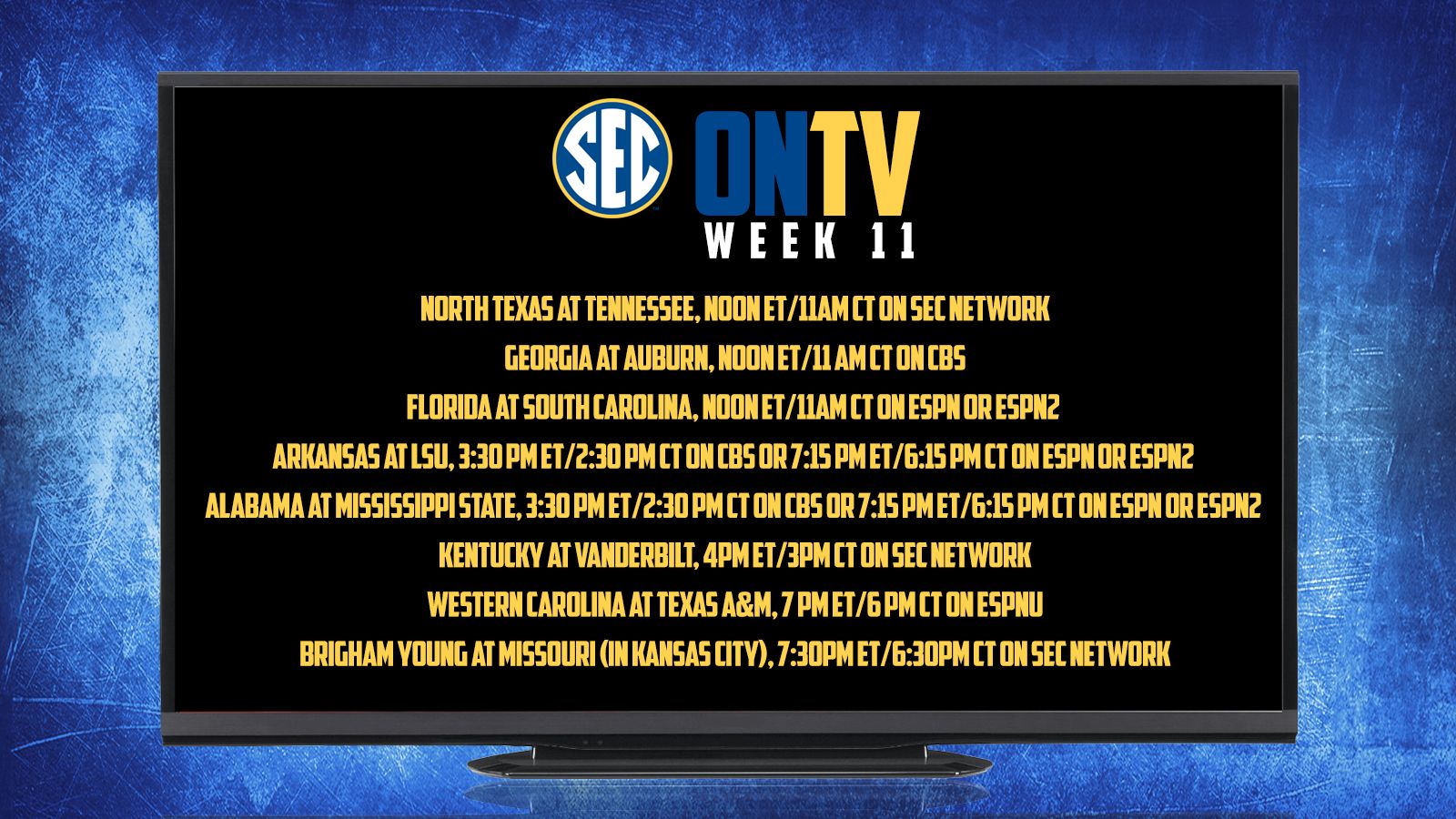 Week 11 TV Schedule week-11-tv-schedule