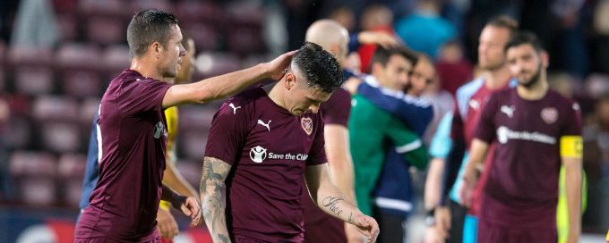 Europa League: Hearts shocked by Birkirkara; Hibernian lose on penalties