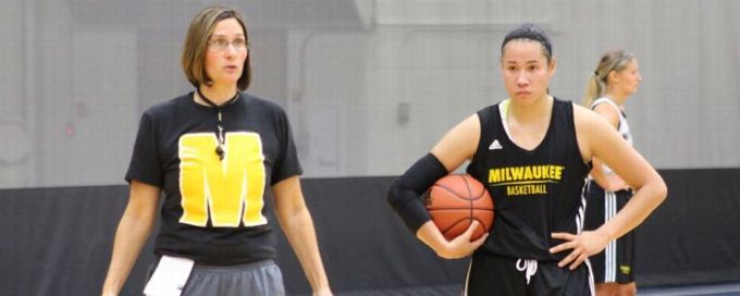 Milwaukee freshman basketball player Jaye Dawn Two Bears protests pipeline from afar