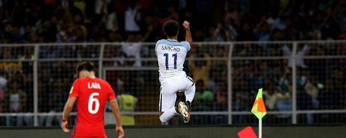 Jadon Sancho brace helps England crush Chile