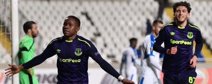Ademola Lookman at the double as Everton finally win in Europa
