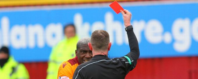 Cedric Kipre sent off as Motherwell hold Celtic to goalless draw