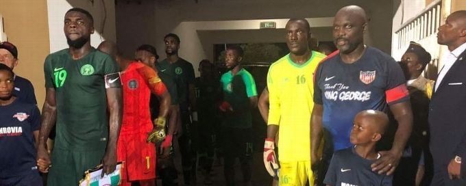 Liberia President George Weah, 51, makes surprise appearance in friendly vs. Nigeria