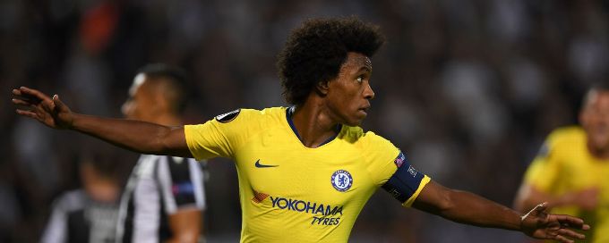 Willian on target as Chelsea stroll to win at PAOK Salonika