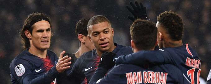 PSG hit nine past Guingamp as Mbappe, Cavani bag hat tricks