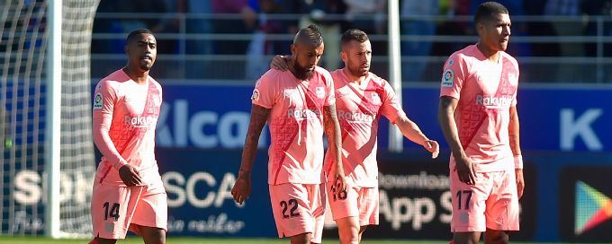 Barcelona held to goalless draw at Huesca as Messi, Suarez and stars rested