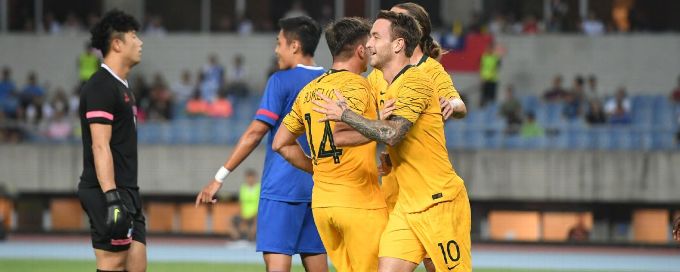 Ruthless Socceroos hit Chinese Taipei for seven