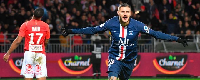 Icardi gives PSG late win at brave Brest